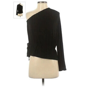 Rachel Roy Womens Bell-Sleeved One Shoulder Blouse L